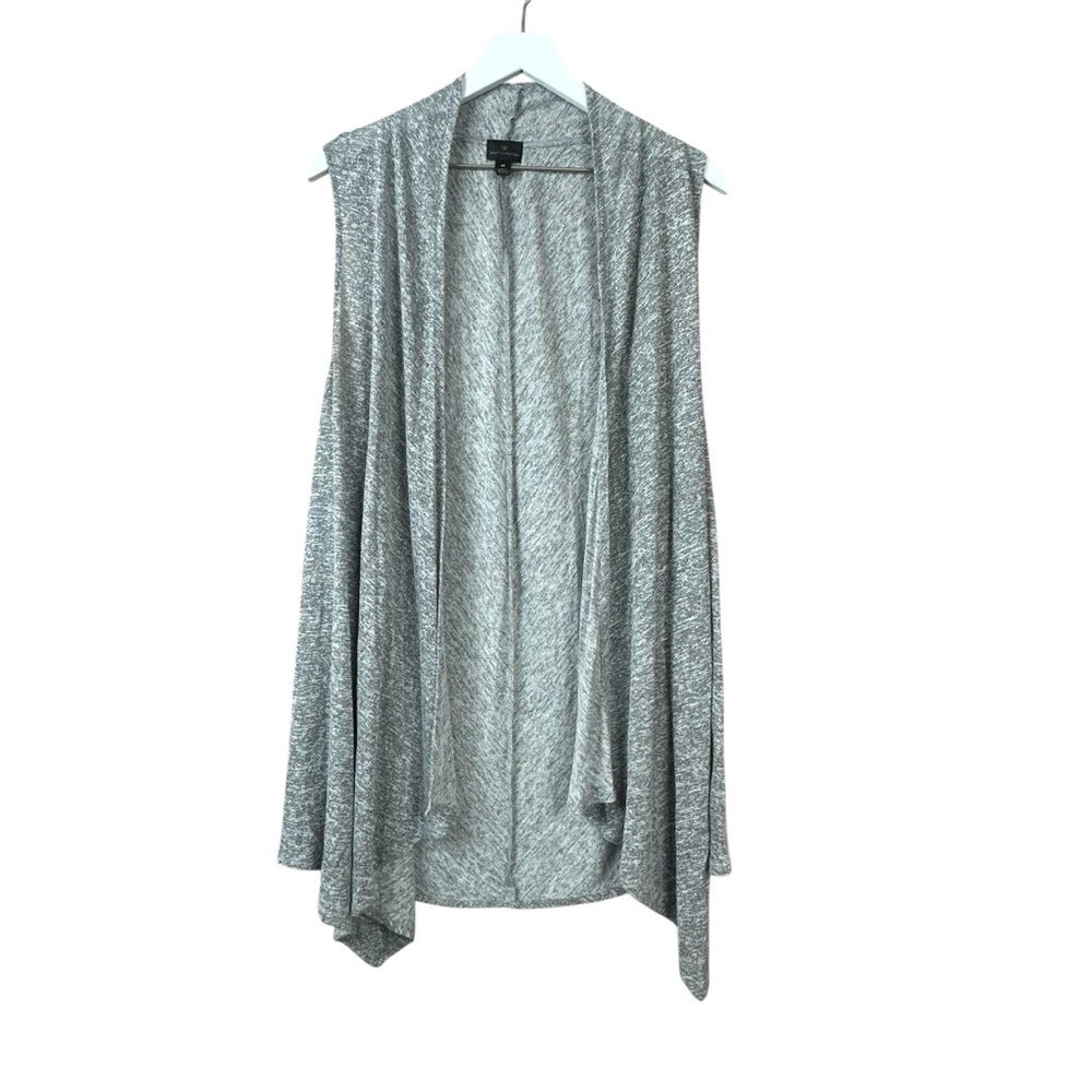 Worthington Sleeveless Gray Button Cardigan Sweater Vest Wonen Sz M